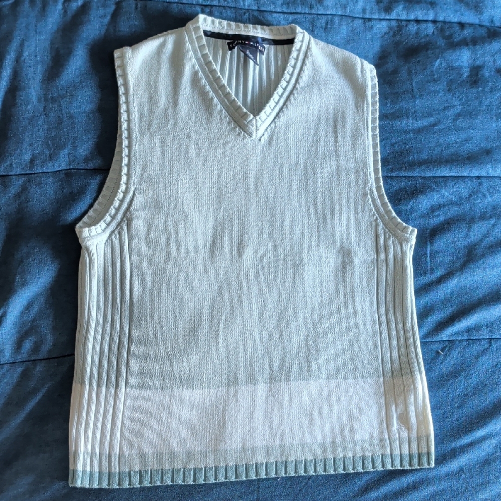 Tommy Hilfiger V-Neck Light Blue Sweater Vest
